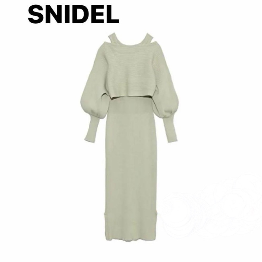 Snidel SWNO211065 Women's Layered Knit Dress Mint / Green
